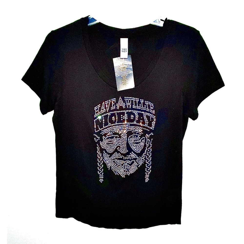 NWT Willie Nelson Official Bling Apparel> Ladies Tee >Rhinestone Willie Cameo!